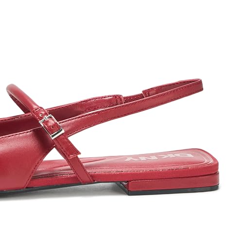 DKNY Femmes Cairo Slingback Flat Mule en cuir premium noir
