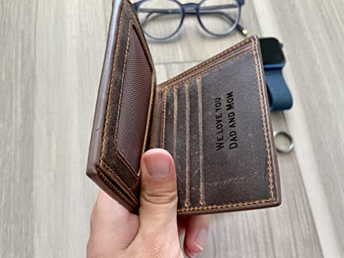 TRIFOLD MENS WALLET, Men's Leather Trifold Wallet, Personalized Mens Wallet, Leather Wallet Holds Lots of Money3