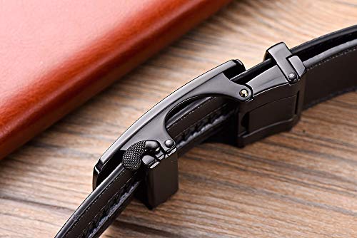 Men's leather ratchet belt with Automatic Click Buckle Dress Belt Men4