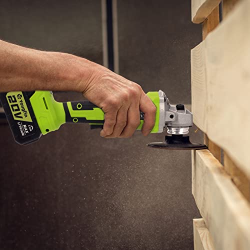 Yougfin Cordless Angle Grinder With Brushless Motor, 20V Power Grinders Tools With 4 1/2 Inch Cutting Wheels And Adjustable Auxiliary Handle #TOP1