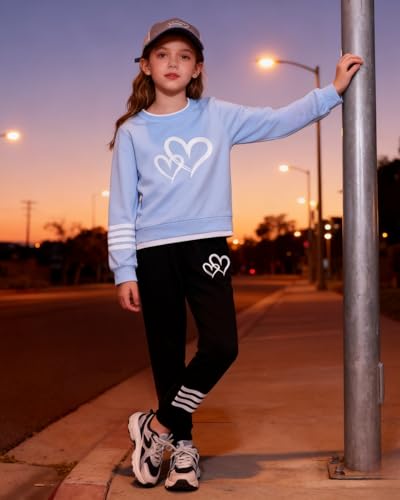 Image of OLMRJKD Kids Toddler Girls Clothes Figure Graphic Drop Shoulder Top Pullover Spotted Print Pants Fall Winter Outfit Set