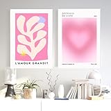  Yangld Moderne Rose Fleur Maket Exposition Galerie Mur Art Toile Peinture Affiches et Impressions Photos pour Salon décor 40x55 cm-2 pièces sans Cadre