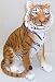 Sitting Life Sized Orange & Black Striped Tiger Statue 21" Tall