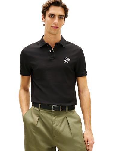 Camiseta polo casual para hombre de Tommy Hilfiger, manga corta, corte regular con logo bordado miniatura 1