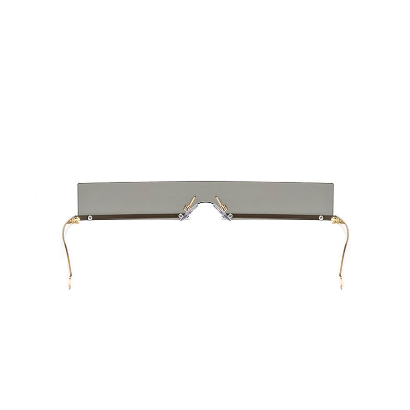 Gafas de sol rectangulares pequeñas de media montura para mujer, populares de una pieza