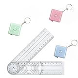 Winkelmesser und Massband Körper Set, Goniometer Physiotherapie, Measuring Tape zum Messen von Länge, Brust, Taille usw,150cm/59in (4-teiliges mehrfarbiges Maßband-Set)