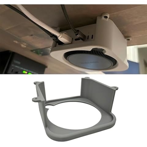 Under Desk Mount Stand for Mac Mini M4/M4 Pro 2024, Space Saving Storage Bracket Case Protector Holder with Screws, Secure or Hide Your Mini M4 Desktop Computer Under Desk (Standard) Cover