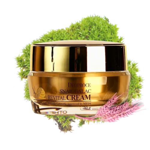 Deoproce Premium Snail Revital Premium Cream Snail Secretion Filtrate Korean Skin Care w/Galactomyces Ferment Filtrate, Volufiline, Anti wrinkle, Deep moisturizing Korean Day Cream