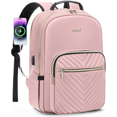 LOVEVOOK Laptop Backpack for Women,Quilted Work Travel College Laptop Bag