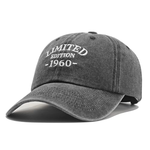 Image of 65th Birthday Gifts for Men Women, Happy 65th Birthday Decorations Men Women, 65 Year Old Man Gift Ideas, Vintage 1960 Birthday Baseball Caps Adjustable, Washed Cotton Hats for Dad Mom Husband Wife