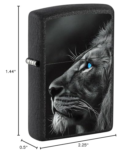 Zippo Encendedor Lion Black Crackle 81645 miniatura 2