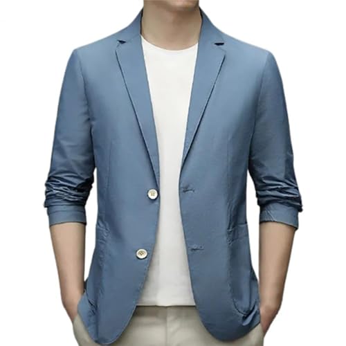 OFFSUM Men's Blazer Coat - Men Slim Business Jacket Lapel 3/4 Sleeves Solid Color Plus Size Casual Vintage Autumn Lon
