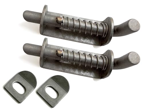 Lot de 2 mini goupilles de verrouillage à ressort en acier inoxydable - Loquet à boulon de baril en métal 304 de 5 , serrure à ressort soudée industrielle renforcée pour cage pour animaux compagnie