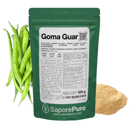 Saporepuro Goma guar en polvo 125 gr - Ideal para helados y sorbetes - 100% puro
