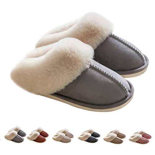 pestor Womens Slipper Memory Foam Fluffy Soft Slippers Warm Slip On House Slippers Plush Indoor Outdoor Shoes Winter