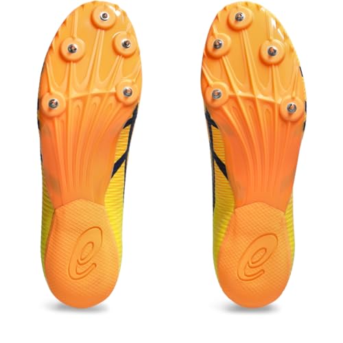 ASICS Tênis unissex Hypersprint 8 Track & Field, Expansão amarelo/azul brilhante, 7 Wide Women/5.5 M