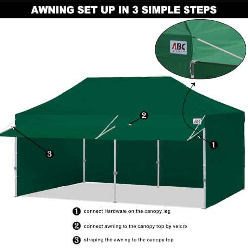 Image of ABCCANOPY 10x20 Commercial Pop up Canopy Tent with Awning Sidewall