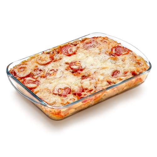 NUTRIUPS 1.8Quart Glass Baking Dish for Oven, 12x7x2in Tempered Lasagna