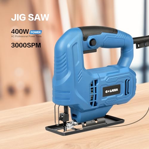 G LAXIA Jigsaw 400W 3000SPM Power Jig Saws Bevel Cutting: -45 ° to 45° Wood Cutter Machine with Wood Metal Cutting Blades 2 G LAXIA Jigsaw 400W 3000SPM Power Jig Saws Bevel Cutting: -45 ° to 45° Wood Cutter Machine with Wood Metal Cutting Blades - Image 2