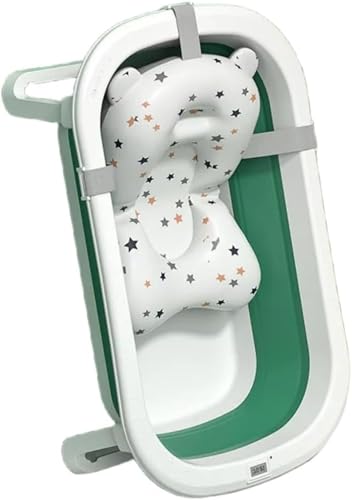 Momgla 折りたたみ式バスタブ 大型 洗濯用浴槽 犬用入浴用品 猫と犬の入浴 排水栓付き ソフトバスタブ 洗濯 ベビーバスタブ ペット用バスタブ ソフトバケツ キッチン 屋外 ポータブル (グリーン,+スターバスマット)