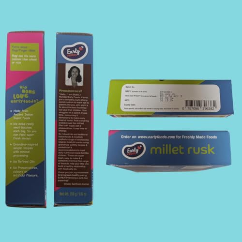 Early Foods - Pack of 3 : Ragi, Jowar & Multigrain Rusks | Millet Rusk Sugar Free | No Maida Rusk | Rusks for Kids | Millet Toast Biscuits Rusk 230g x 3