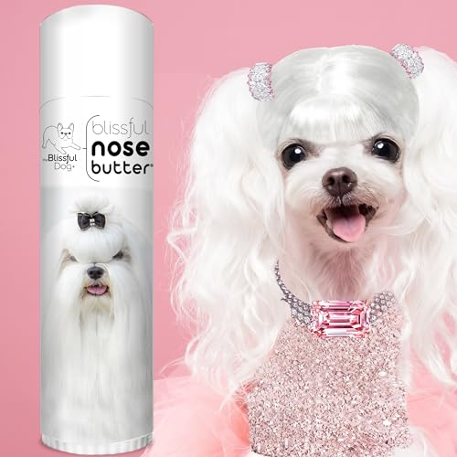 Image of The Blissful Dog Maltese Nose Butter for Dry, Cracked Skin, Lick-Safe Dog Nose Balm with Moisturizing Shea Butter, Almond, Olive, and Essential Oils, Pet Supplies, Uncented, 0.50 oz.