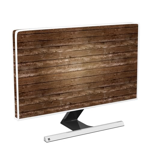 Baocicco 防水テレビダストカバー 58 59 60インチ テレビ LED LCD OLED テレビ テレビディスプロテクター 家の引っ越し、保管、家の改修中 ブラウン ヴィンテージ木製ボードの商品画像（Amazon）