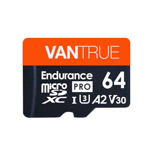 Image of Vantrue 64GB Micro SD Card with Adapter, U3 C10, UHS-I High Speed SD Card for Dash Cams & Home Security System Video Cameras