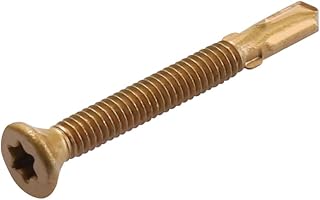 #12-24 x 2 Reamer Tek Torx/Star Head Self-Drilling Wood to Metal Screws，Self-Drilling Wood to Metal Screws T-30 Torx Screw Head for Flatbeds, Trailers, or for Fastening Wood to Steel - 100pcs…