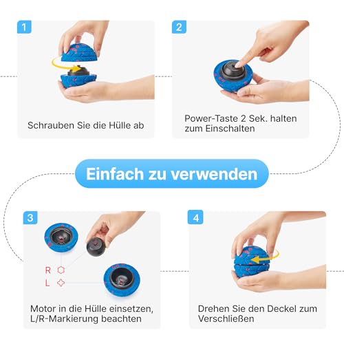 Potaroma Hundespielzeug, interaktiv, selbstrollender Hundeball, 3 Modi, automatischer Hüpfball aus unzerstörbarem E-TPU, Spielzeug für kleine, mittelgroße & große Hunde, USB-aufladbar, 8,1 cm