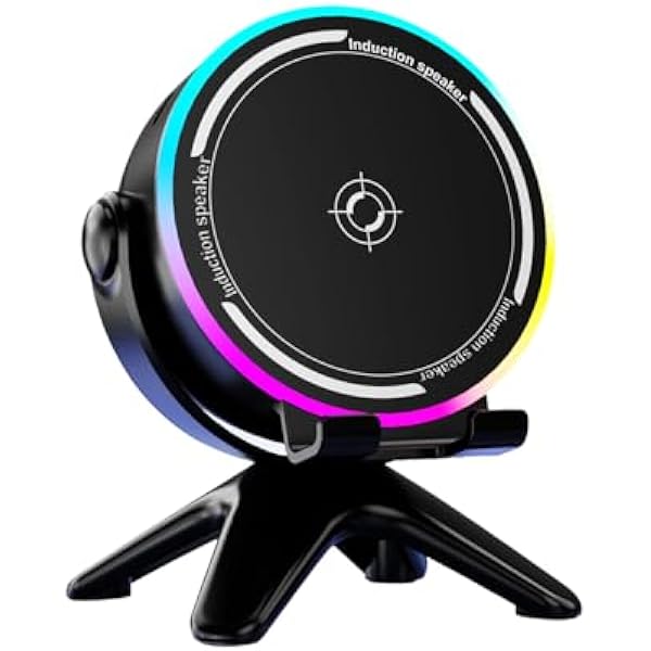 Zewnętrzny kompaktowy głośnik - przenośny wciągający dźwięk | konstrukcja indukcyjna ABS oświetlenie RGB bezprzewodowe zasilanie USB przy łóżku kemping piknik akademik biuro blat muzyka przyjemność