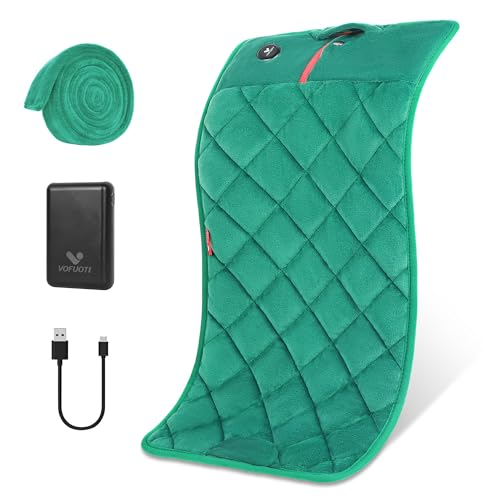 Vofuoti Portable Heating Pad, Cordless Weighted Heating Pads with 10000mAh Battery and 3 Heat Settings, Electric Heated Pad for for Back, Abdomen, Neck & Shoulder, Gift for Family, 12' x 24'