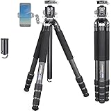 INNOREL カメラ用 カーボン 三脚 自由雲台 キット センターポール付き 25KG耐荷重 10-170CM高さ 32/28/25/21CMパイプ径 トラベル 運動会 （GT324C+N44）
