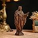 BGCOPPER Wooden Sacred Heart of Jesus Statue, Handmade Jesus Figurine Ornament, Catholic Figure Religious Gift for Home Decor Christmas - 4.3 Inch