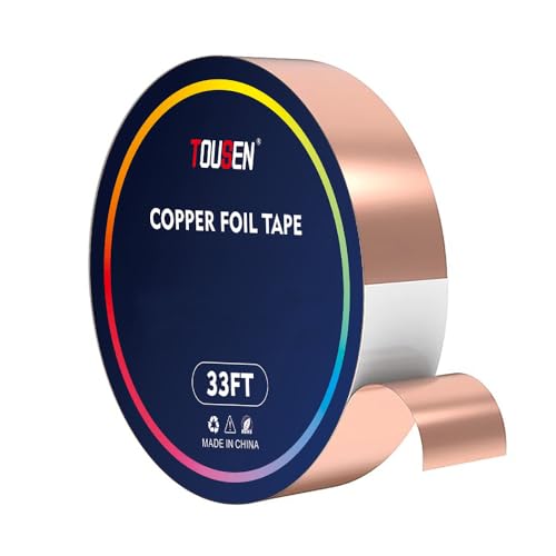 Image of Double Conductive Copper Foil Tape (0.05mm x 2 inch x 33FT) - 99.95% Pure EMI Shielding, High-Adhesion for Electronics & Grounding