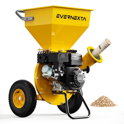 Heavy-Duty Gas Powered Wood Chipper Shredder, 7.0HP 212cc 3-...