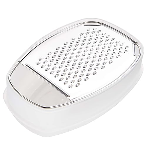 BUTLERS Parmesanreibe mit Behälter BON FROMAGE - 3-teilige Käsereibe aus Edelstahl mit Aufbewahrungsbox (15,5 x 10 x 6,2 cm) Parmesandose Käsehobel