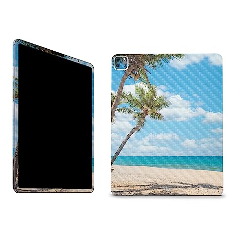 Image of MightySkins Carbon Fiber Skin Compatible with Apple iPad Pro 12.9 inch M2 6th Gen (2022) Full Wrap Kit - Palm Beach | Protective, Durable Textured Carbon Fiber Finish | Easy to Apply | Made in The USA