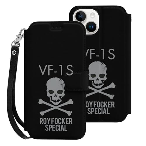 iPhone15用ケース 手帳型 超時空要塞マクロス ロイ・フォッカー スマホケース ストラップ付き 財布型 アイフォン15用ケース おしゃれ 軽量 背面 携帯カバー カード収納 スタンド機能 PUレザー 耐衝撃