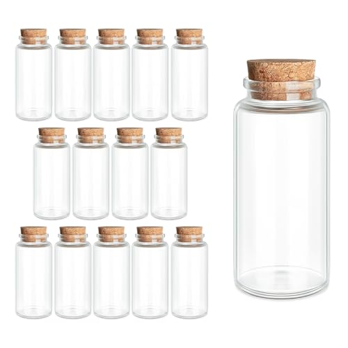 15-Pack 1.01 oz (30 ml) Glass Bottles with Cork Stoppers for Spell Bottles Spice Jars DIY Party Favors Travel Memories & Plant Propagation Empty Recyclable Containers for Crafts Kitchen Dcor