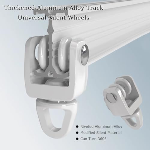 Bendable Curved Ceiling Curtain Track - Double Row Rail with Silent Rollers for Bunk Beds & Bay Windows - Room Divider - 8.9 Ft Gold Curtain Rod