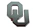 "OU" Oklahoma METAL Auto Emblem with Crimson Trim