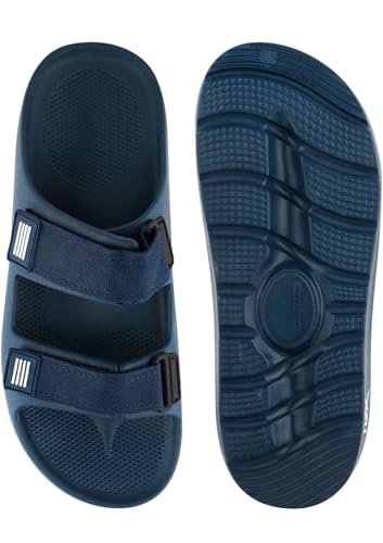 Image of Sliders for Men - Lightweight Mens EVA Slides | Cushioned, Waterproof, Adjustable Strap | All-Day Comfort with Double Strap Sandals
