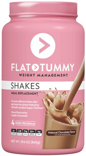 Flat Tummy Meal Replacement Shake â Chocolate, 20 Servings - Plant Based Protein Powder for Women - Vegan, Gluten Free, Dairy Free â Vitamins & Minerals - Keto-Friendly Shakes for Weight Management 1.76 Pound (Pack of 1)