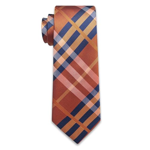 Image of YourTies Striped Plaid Ties for Men Silk Formal Necktie Set