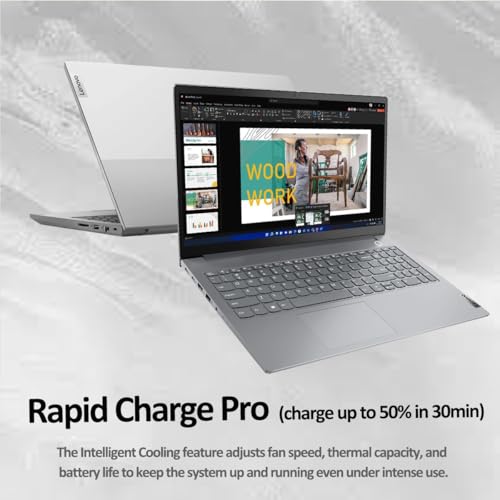 Image of Lenovo ThinkBook 15 Gen 4 15.6 inch FHD (12th Gen Intel 10-Core i7-1255U, 40GB RAM, 1TB PCIe SSD, Narrow Bezel IPS) Business Laptop, 1080p Webcam, Fingerprint, IST SD Card, Win 11 Pro, Grey - 2024