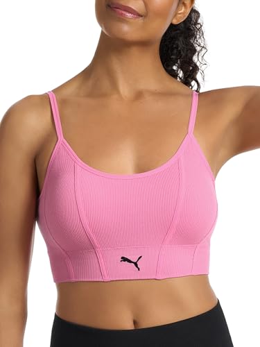Puma Women's 2 Pack Seamless Sports Bra Mauve/Heather Grey X-Large