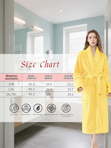 Image of Soft Robe For Women,Warm Plush Bath Robes Female,Spa Towel After Shower Lightweight Long Bathrobe