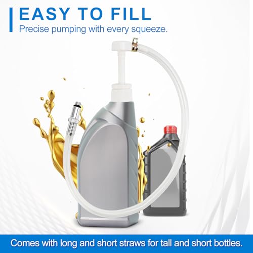 QGGTQG Getriebeölpumpe der unteren Einheit Handflüssigkeitspumpe Untereinheit Getriebeölpumpe für Standard Quart Flaschen mit 3/8 Zoll, 8 mm und 10 mm Metalladaptern für die Meisten Außenbordmotoren