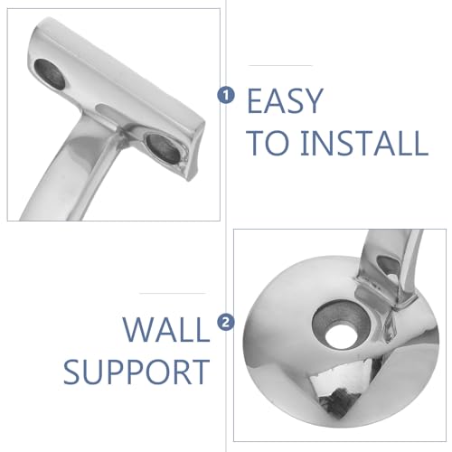 Soporte de escalera de acero inoxidable plata Zerodeko mejoras de seguridad para pasamanos 3